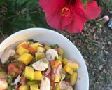 A picture of step 1 of Shrimp with Mango Pico de Gallo.