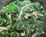 A picture of step 4 of Sautéed Onion 🧅 Spinach.
