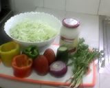 A picture of step 1 of Cabbage, Bell Pepper & Carrot Salad.