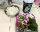 รูปขั้นตอนการทำที่ 1 ของ ข้าวผัดเขียวหวานปลาสลิดฟู