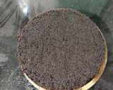 A picture of step 6 of Santa chocolate cake.