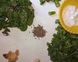 A picture of step 1 of Coriander mint chutney.