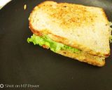 A picture of step 7 of Egg sandwich with fruit salad and almond pumpkin seeds milkshake.