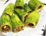 A picture of step 4 of Bharwan Karela.