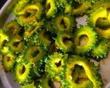 A picture of step 1 of Stir fry karela.