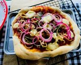 รูปขั้นตอนการทำที่ 5 ของ โฮมเมดพิซซ่า🍕หน้าเห็ดดอง🍄กับพริกดองทำเอง🌶️