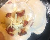 Hình bước làm 4 của món Bánh nướng với Chorizo, phô mai nấm Truffle và Mozzarella