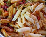 A picture of step 5 of Indian style Penne Pasta.