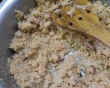 A picture of step 2 of Paneer kalakand with Koya dry fruits kesar dessert.