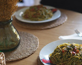 Foto del paso 5 de la receta: Espaguetis con pesto 🍝🌿