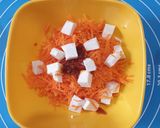 A picture of step 2 of Tricolour Paneer Mayo Veg Toast.
