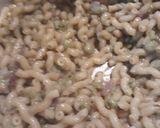 A picture of step 3 of Mushy Pea, Pasta, with Prosciutto.