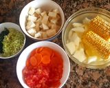 Foto del paso 1 de la receta: Guisado simple de 🥕🌽🍆 y fideos cinta. #otoño
