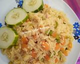A picture of step 1 of Stir fry veggie rice.