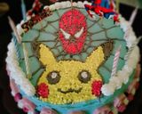 Foto langkah ke 2 dari resep Kue ultah 2 tokoh kartun.