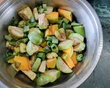 A picture of step 1 of Mixed Veggies with Mustard Paste.