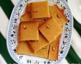 A picture of step 9 of Egyptian style basbousa.