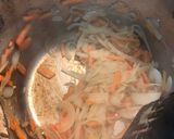 A picture of step 5 of Borsch/Борщ (beet soup).