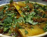 A picture of step 6 of Aloo Baigan jhol.