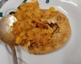A picture of step 10 of Aalu Chana kachori and Aalu Chana bhaji.