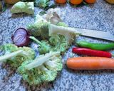 Une image de l'étape 1 de 🫜🧄Velouté 🌶️brocolis 🥦 couleurs d’automne 🫚🥕.