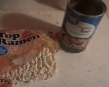 A picture of step 1 of Condensed (Campbell's) Beef and Vegetable Soup Ramen Noodles.