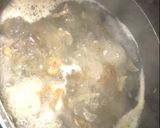 A picture of step 3 of Ogbono soup with white amala.