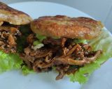 Foto del paso 11 de la receta: Arepas🥯de plátano🫓macho maduro🍌rellenas🥑de pollo🍗bbq🍅y queso🥯🍯🧀