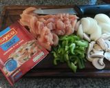 A picture of step 1 of Chicken a la king.