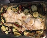 Une image de l'étape 7 de Dos de julienne aux courgettes,romarin,oignons et tomates séchées.
