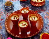 A picture of step 4 of Kesari Thandai.