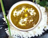 A picture of step 6 of Palak corn sabji or spinach corn ki sabji.