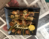 Foto del paso 4 de la receta: Brocheta de rape con zanahoria baby tomate Cherry y champiñones