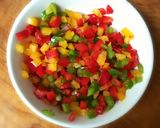 Foto del paso 3 de la receta Yemas de Espárragos con vinagreta de pimientos