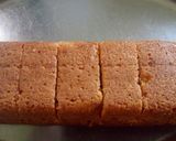 A picture of step 1 of Lemon cake pudding with upside down kiwi whipped cream frosting.
