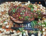 A picture of step 5 of Oven-Roasted Pork Shoulder with Potatoes.