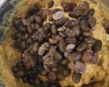 A picture of step 6 of My Chic pea, and black bean Stuffed Sweet Potato. 😁.