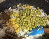 A picture of step 5 of Garlic Mushrooms Green Peas and Sweet-Corn Fried Rice.