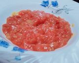 A picture of step 5 of Deep fried yogart cake with pizza red sauce🍝melt in mouth😋.