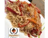 A picture of step 4 of Vegetable rice and white chicken stew.