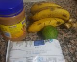 A picture of step 1 of Banana peanut butter smoothie.