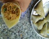A picture of step 5 of Veg mince stuffed bihari cones.