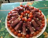 Une image de l'étape 13 de Salade surprise multicolore marinée au jambon cru.