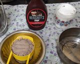 A picture of step 3 of Black forest cake stuff California crunchy walnuts cake.