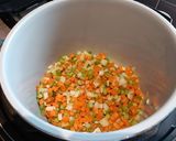 A picture of step 2 of Ninja Foodi pasta with meat Bolognese sauce.