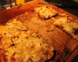 Foto del paso 31 de la receta: Pizza de berenjenas, cebolla, tomatitos y mozzarella