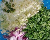 A picture of step 1 of Cabbage,spinach n onion pakoda.