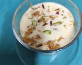 A picture of step 7 of Sitaphal Kunafa Pudding With Gentle Flavours & Texture --- A Silky Decadant Dessert.