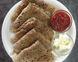 A picture of step 4 of Jowar- Ragi Ghavan/Chilla.