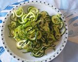 A picture of step 1 of Zucchini Noodles with Tomato Sauce and Cream Cheese.